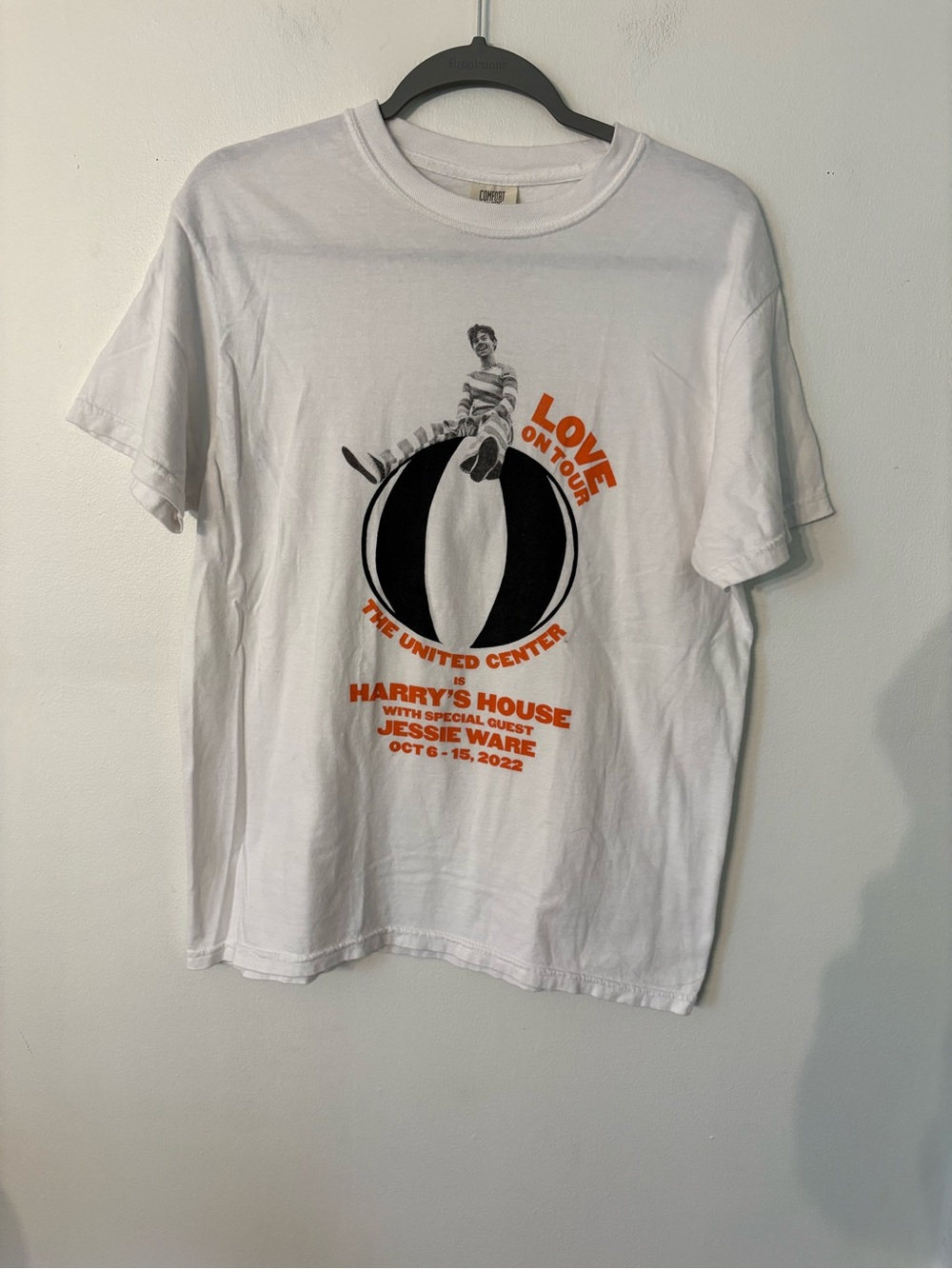 Comfort Colors White Short Sleeve Tee with Orange & Black Graphic